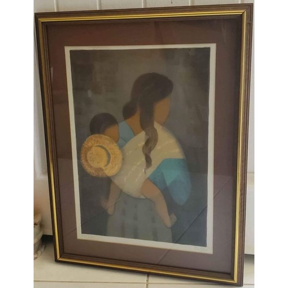 "Femme à l'enfant" (Woman with Child) Signed Lithograph Print by Louis Toffoli - Picture 3 of 12